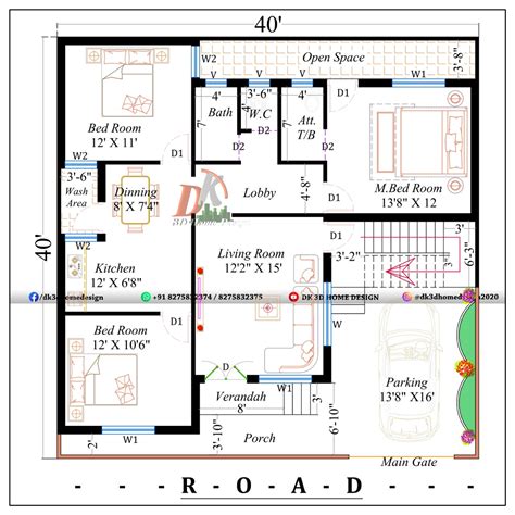 40x40 House Plan Dwg Download Dk3dhomedesign