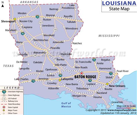 Map Of Louisiana Major Cities Paul Smith