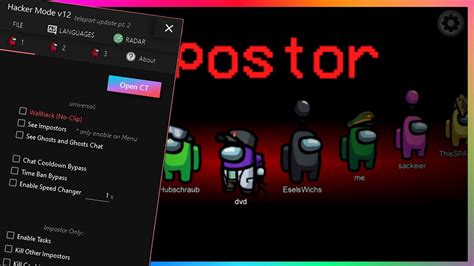 Information about this mod menu: RADAR, KILL EVERYONE, WALLHACK v12 for Among Us 9.22s Mod ...