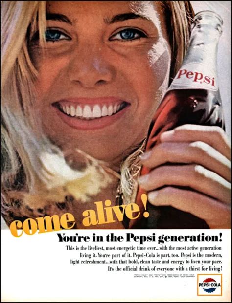 Smiling Blonde Girl Pepsi Cola Come Alive Vintage Photo Print Ad Adl Picclick