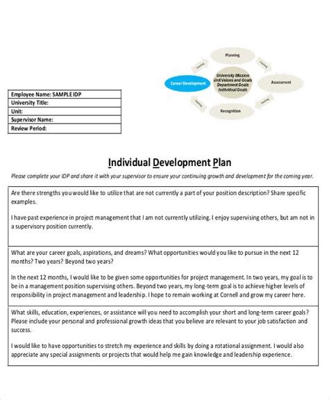 Employee Individual Development Plan Samples