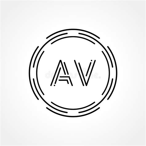 Initial Av Logo Creative Typography Vector Template Digital Abstract