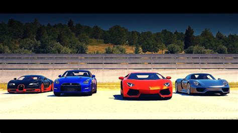 Drag Race Bugatti Veyron Ss Vs Porsche 918 Vs Lamborghini Aventador Vs