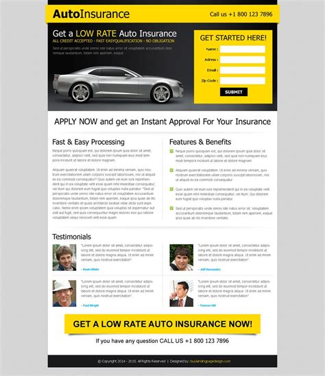 Car insurance is required in almost every state, but finding the right policy at a good price can be a challenge. https://www.buylandingpagedesign.com/preview/low-rate-auto ...