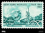 The 1964 New York World's Fair five-cent stamp postage depicting ...
