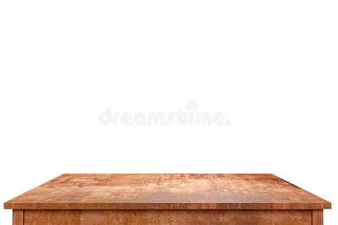 Empty Rusty Metal Table Top Isolated On White Background Use As