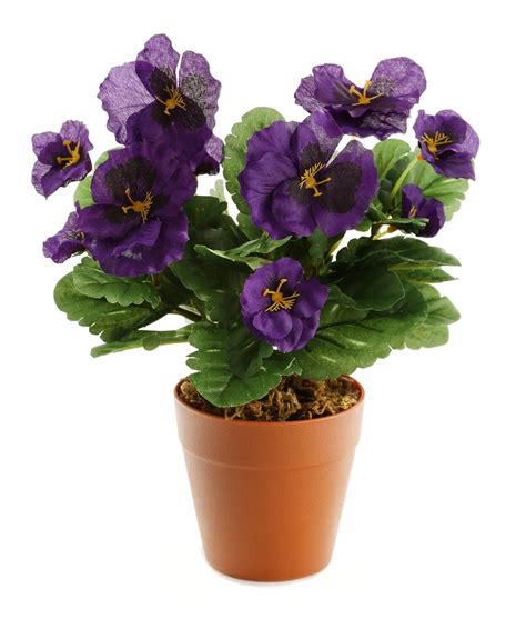 closer2nature artificial 30cm purple pansy plug plant bedding plant bunch for indoors in home