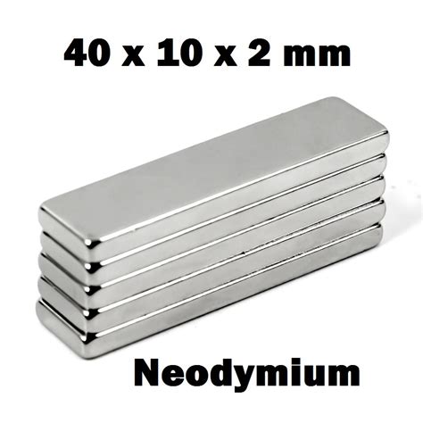 Jual Magnet Super Neodymium N52 Kepingan Persegi Kotak Ndfeb 40 X 10 X