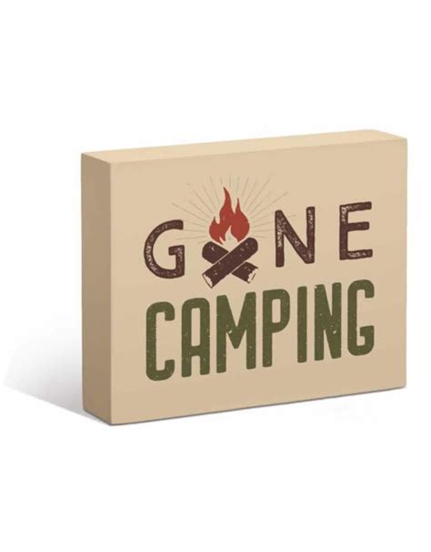 Gone Camping 7 X 9 Box Art Sign The Bear Den Gallery