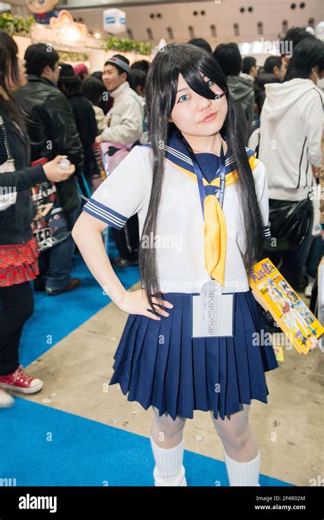 Japanese Female Dressed In Schoolgirl Sailor Uniform Tokyo