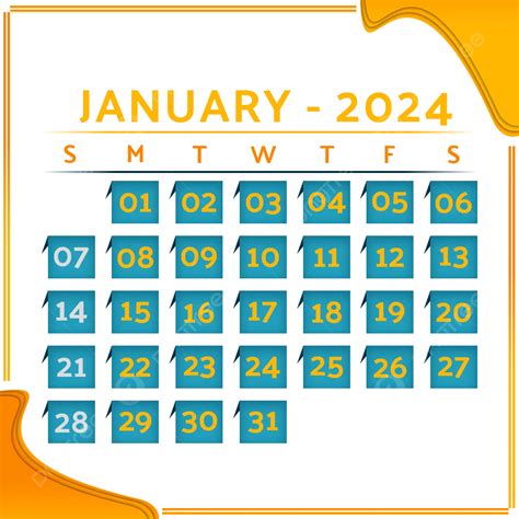 Diseño De Calendario Mensual 2024 Png Dibujos Calendario 2024