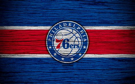A virtual museum of sports logos, uniforms and historical items. Download wallpapers 4k, Philadelphia 76ers, NBA, wooden ...