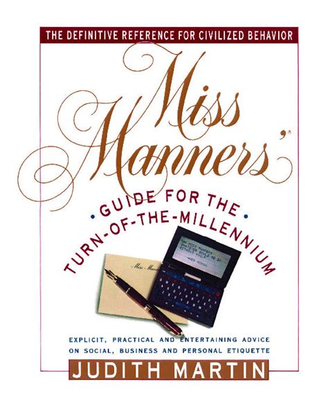 Miss Manners Guide For The Turn Of The Millennium Book By Judith Martin Official Publisher