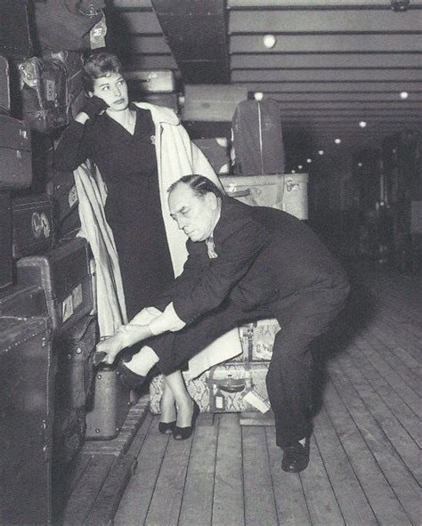 Buster Keaton And Wife Eleanor Getting Their Luggage From