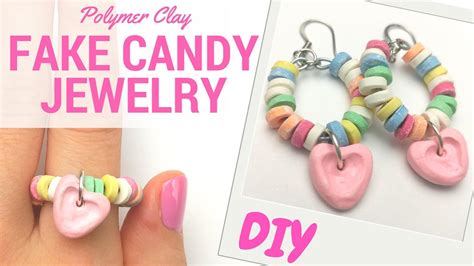 Diy Candy Jewelry Candy Bracelet Earings And Ring Polymer Clay Tutorial