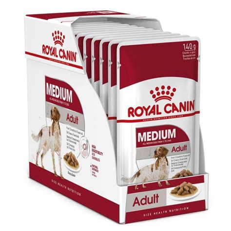 Each formula has been created to deliver nutrition tailored to your pet's health needs whatever their size, breed, age or lifestyle. Royal Canin Medium Adult Dog Food, Gravy, 10 pouches ...