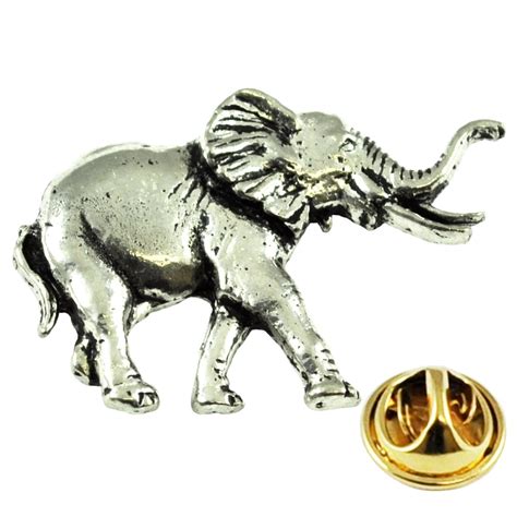 Elephant English Pewter Lapel Pin Badge From Ties Planet Uk
