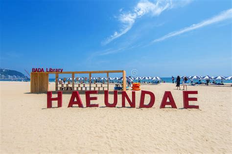 Busan South Korea June 1 Haeundae Beach Editorial