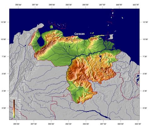 Physische Karte Von Venezuela Karte Physikalische Karte Von Venezuela