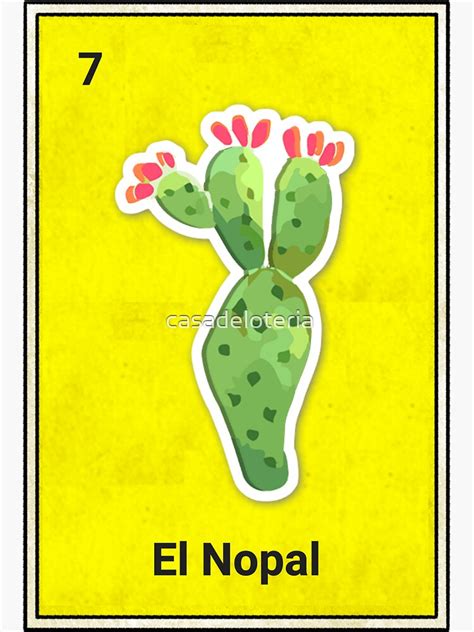 El Nopal Mexican Loteria Card Sticker By Casadeloteria Redbubble