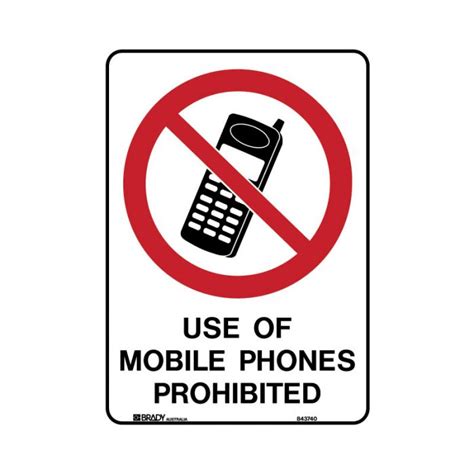 A4 Safety Sign Use Of Mobile Phones Prohibited Polypropylene H297mm X W210mm