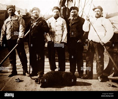 Whaling Ship Crew In The Arctic Victorian Period Stock Photo Alamy