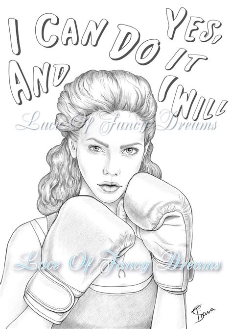 I Can Do It Coloring Page For Adults Inspiration Coloring Etsy