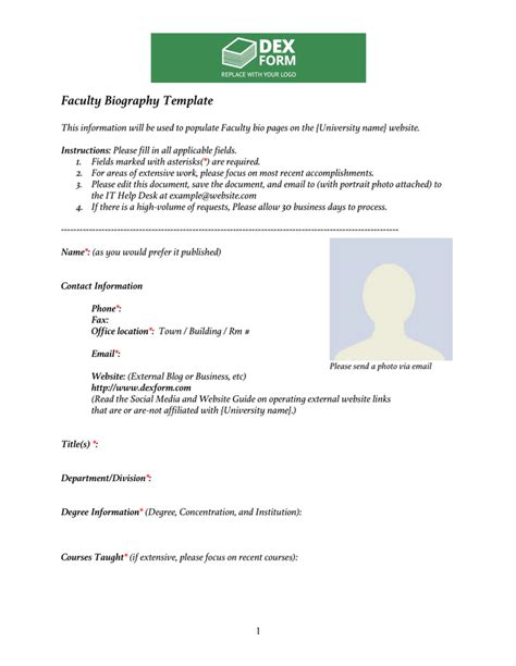 Biography Template - download free documents for PDF, Word ...