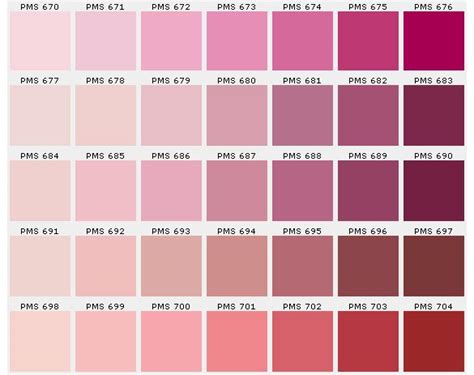 Gamme Pantone Pantone Color Chart Pantone Color Pink Color Chart