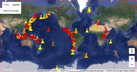 Volcano Around The World Map