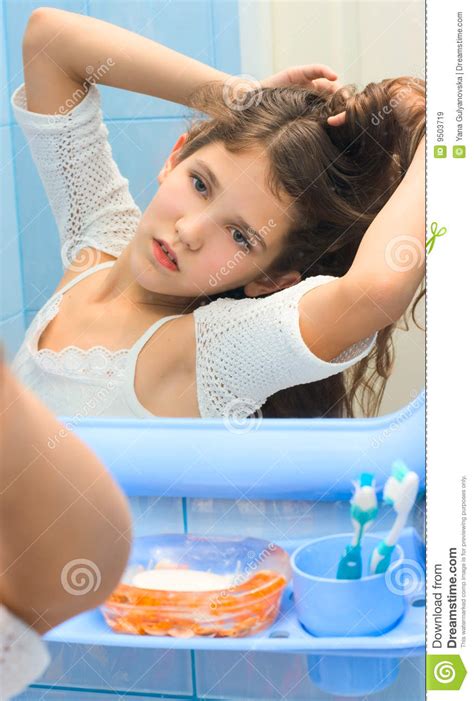 teen girl in bathroom royalty free stock images image 9503719