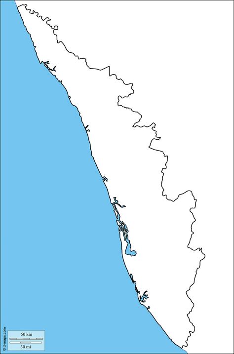 ケララ州 地図、白地図、アウトライン マップ、ベース マップ 海岸、限界、ケララ州地図 hd電話の壁紙 pxfuel