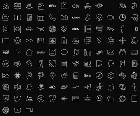 110 Ios Luxury Black Simple Minimalist Icon Pack Iphone Ios14 App