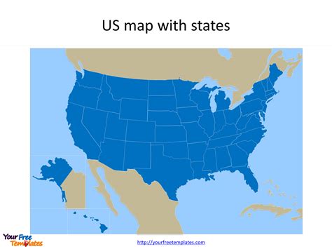 Us Map Template For Powerpoint With Editable States