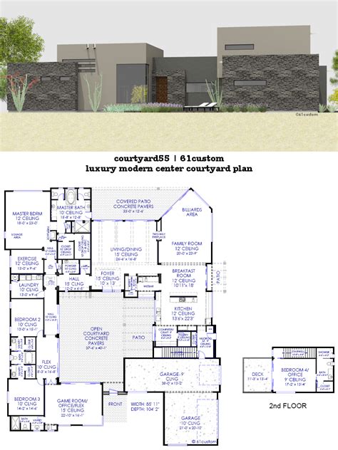 Courtyard House Plans 61custom Contemporary And Modern House Plans