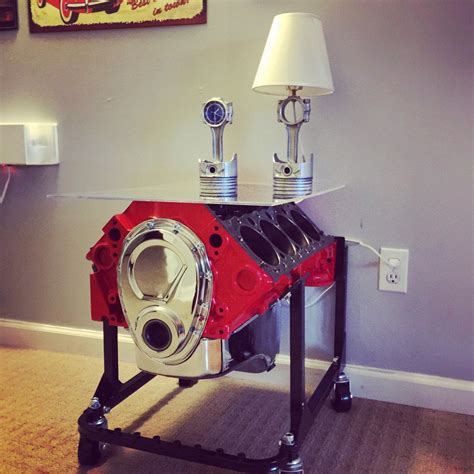 Re Purposed Small Block Chevy Engine End Table Small Room Design Car