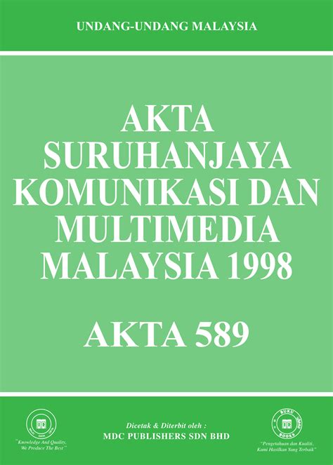 Laws Of Malaysia Akta Suruhanjaya Komunikasi Dan Multimedia Malaysia