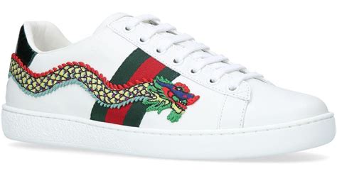 Gucci New Ace Dragon Sneakers In White Lyst