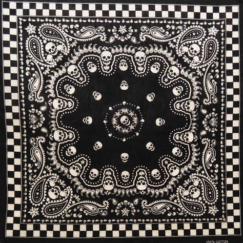 Black Paisley Skull Bandana Bandana Design Bandana Tattoo Bandana