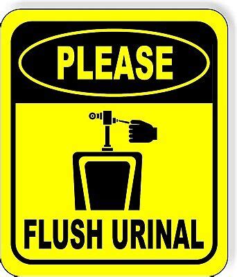 PLEASE FLUSH URINAL Toilet Metal Aluminum Composite Funny Bathroom Sign EBay