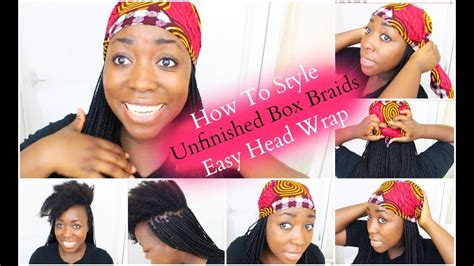 Dabartist teaches you how to braid hair extensions into your own hair. Box Braids Hairstyle Unfinished Box Braids Easy Head Wrap ...
