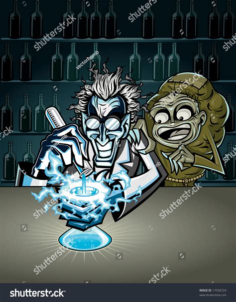 Vector Illustration Mad Scientist Igor Experimenting Stock Vector Royalty Free 17556724