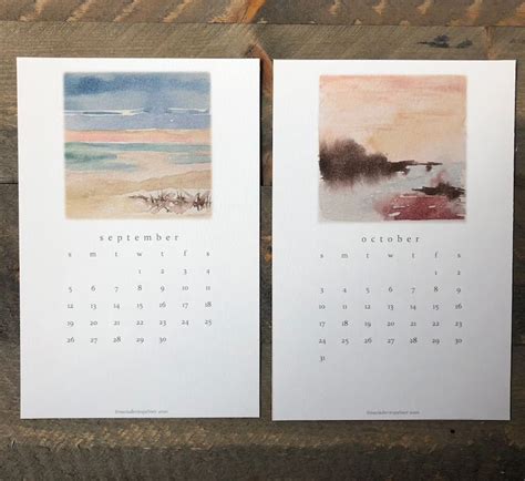 Watercolor Landscape Calendar 2022 Calendar Art Calendar Etsy