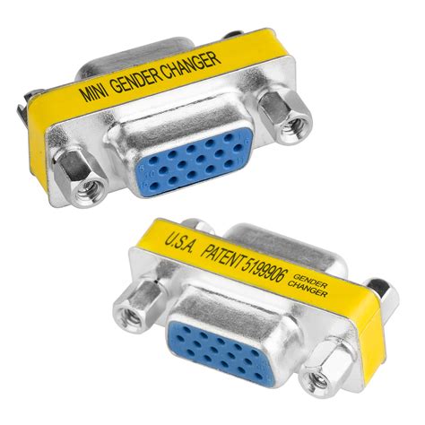 2 x vga 15 pin female to female connector coupler adapter svga cable extender 763383979218 ebay