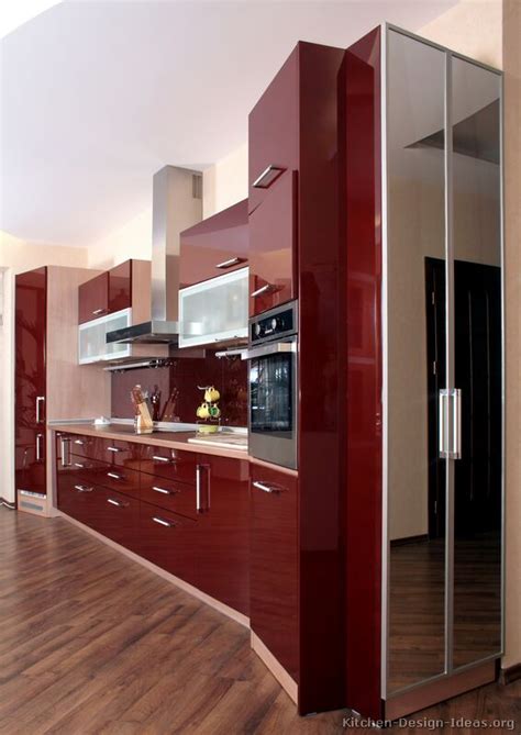 Pictures of Kitchens - Modern - Red Kitchen Cabinets (Kitchen #2)