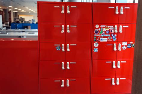 10 Compartment Lockers With Combination Locks In Red Office Resale
