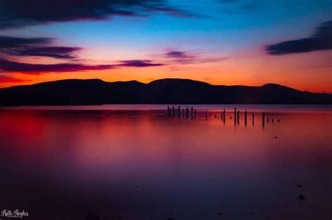 Loch Lomond With One Intense Sunset Scotland Landscape Ireland