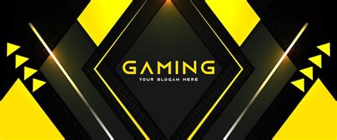 Premium Vector Futuristic Yellow And Black Gaming Header Social Media