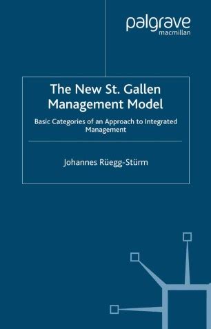 Gallen uitgebreid onderzoek gedaan naar businessmodellen en daarbij een aantal wetmatigheden ontdekt. The New St. Gallen Management Model | SpringerLink