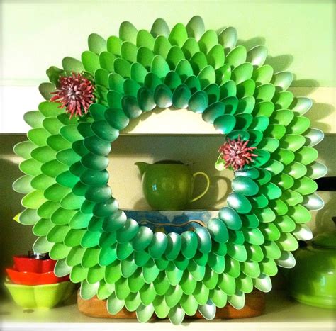 Spoon Wreath Spoon Crafts Plastic Spoon Crafts Wreath Crafts